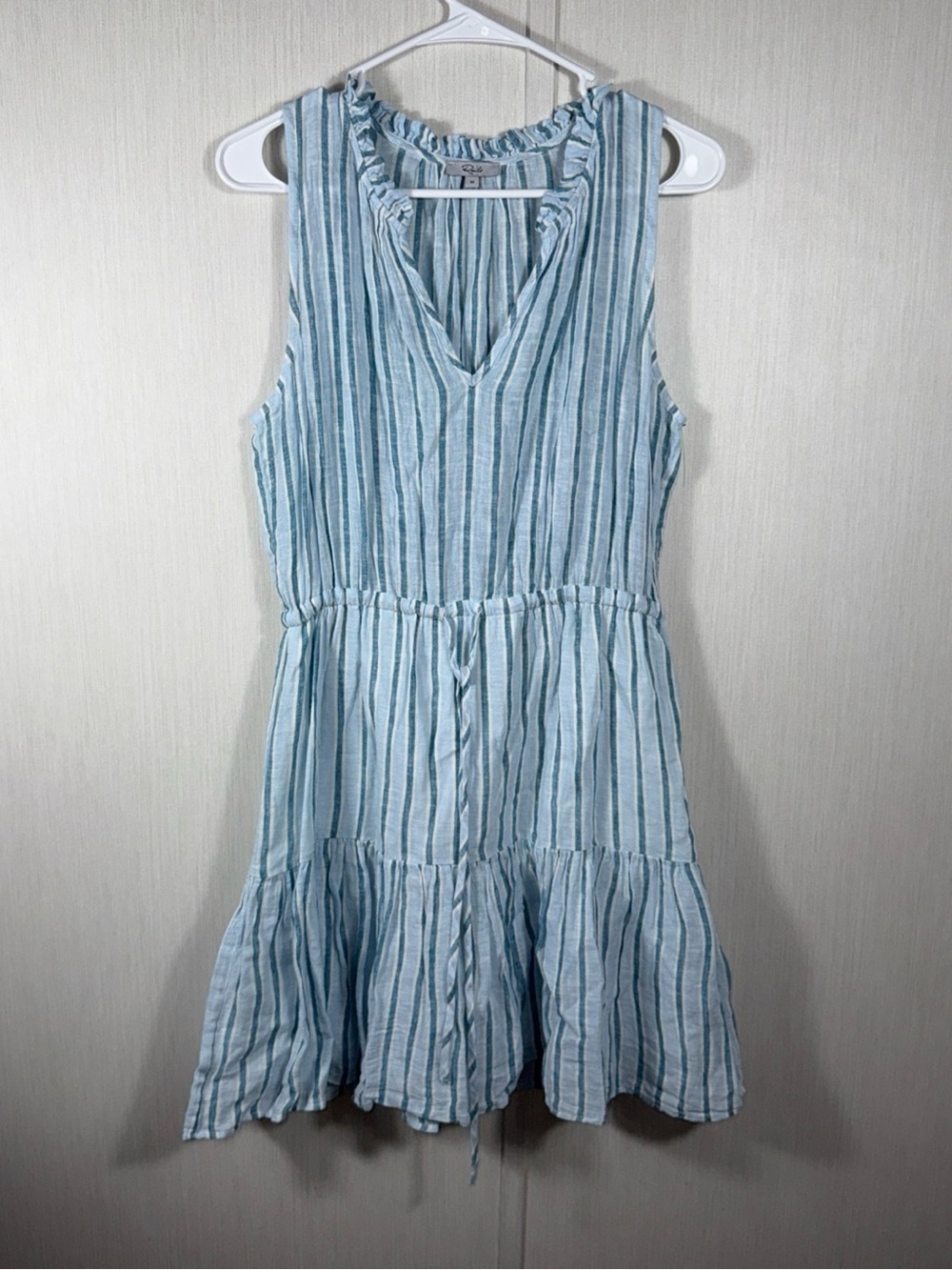 Rails Light Blue and Teal Striped linen blend Dress